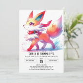 楽しいキッズ フォックス 誕生日 招待状 (スタンド正面)