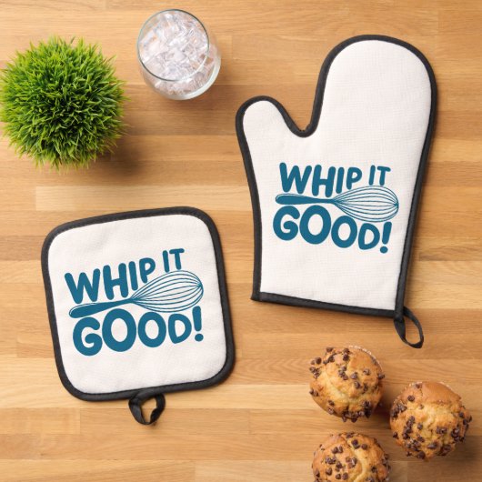 楽しいキッチン Whip It Good シェフ クッキングラバー 鍋つかみ&鍋敷きセット (トップダウン)