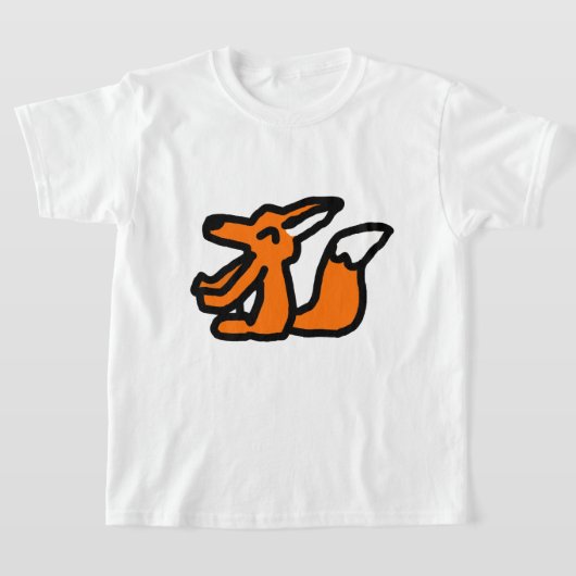 楽しいキツネのイラスト Tシャツ (レイダウン)