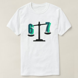 楽しいキャッチーな"6-7"体重計 Tシャツ