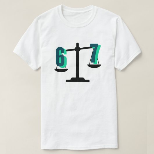 楽しいキャッチーな"6-7"体重計 Tシャツ (デザイン正面)