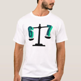 楽しいキャッチーな"6-7"体重計 Tシャツ