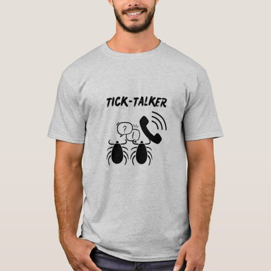 楽しいキャッチーな"TICK-TALKER" Tシャツ (正面)