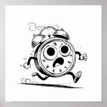 楽しいキャラクターぬりえ: 炎の時計のスケッチ