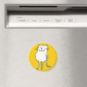 楽しいキャラクターイラストの笑顔の猫 マグネット (インサイチュ (食洗機))