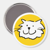 楽しいキャラクターイラストの笑顔の猫 マグネット (正面/裏面)