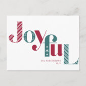 楽しいキャンディーケーン バーガンディー ホリデー シーズンポストカード (正面)