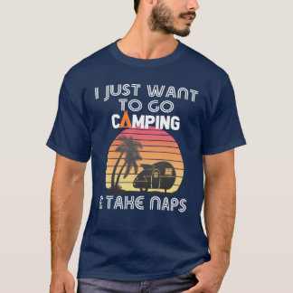 楽しいキャンプでの昼寝にぴったり ファミリーキャンプ大好き人へのレトロなギフト Tシャツ