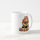 楽しいキャンプの駄洒落 薪火 コーヒーマグカップ (正面右)