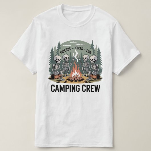 楽しいキャンプファイヤーの友達 楽しいキャンプ仲間 Tシャツ (デザイン正面)