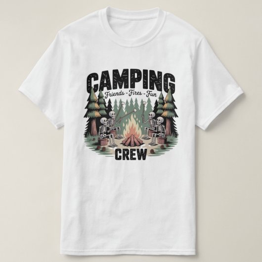楽しいキャンプファイヤーの友達 楽しいキャンプ仲間 Tシャツ (デザイン正面)