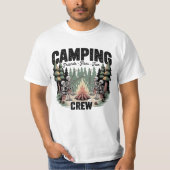 楽しいキャンプファイヤーの友達 楽しいキャンプ仲間 Tシャツ (正面)