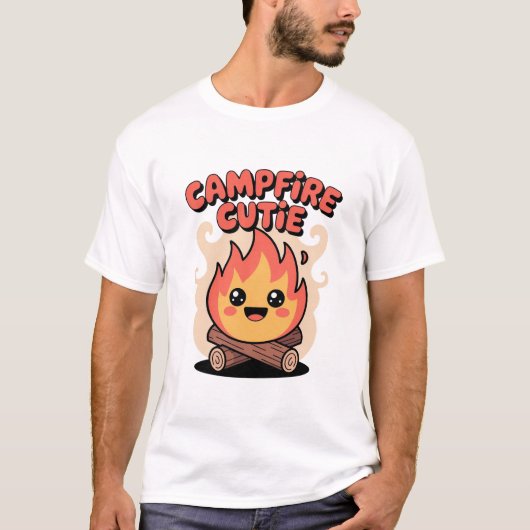 楽しいキャンプファイヤーの雰囲気 冗談キャンピング Tシャツ (正面)