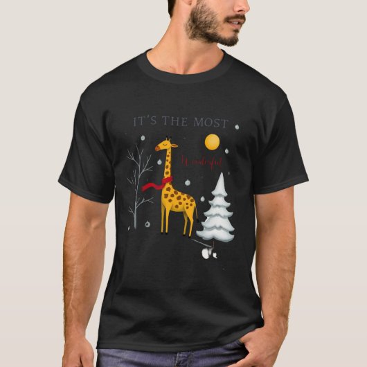 楽しいキリン 最高のクリスマス T- Tシャツ (正面)