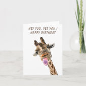 楽しいキリン 面白い誕生日カード カード (正面)