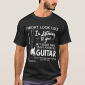 楽しいギタリストが聞いている引用 Tシャツ (正面)