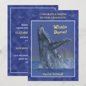 楽しいクジラの卒業パーティー招待状 招待状 (正面/裏面)