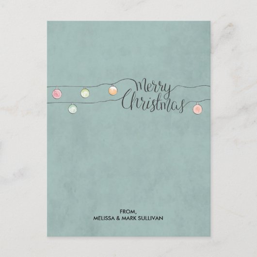 楽しいクリスマスとオーナメント ポストカード (正面)