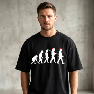 楽しいクリスマスと人間の進化カスタムデザイン Tシャツ