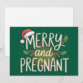 楽しいクリスマスと妊娠発表 シーズンカード (正面/裏面)