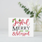 楽しいクリスマスと幸せな休暇のポストカード シーズンポストカード (スタンド正面)