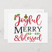 楽しいクリスマスと幸せな休暇のポストカード シーズンポストカード (正面/裏面)