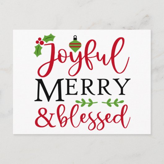 楽しいクリスマスと幸せな休暇のポストカード シーズンポストカード (正面)