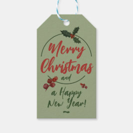 楽しいクリスマスと幸せな新年 ギフトタグ