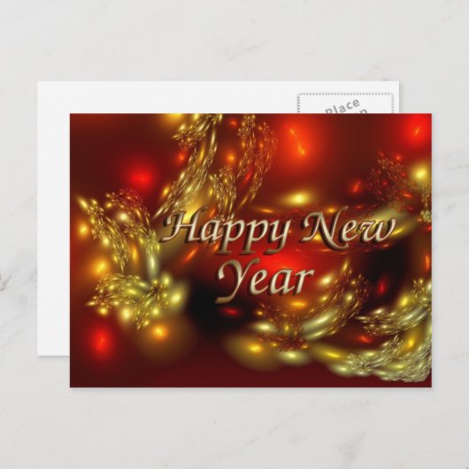 楽しいクリスマスと幸せな新年 シーズンポストカード (正面/裏面)