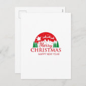 楽しいクリスマスと幸せな新年 シーズンポストカード (正面/裏面)