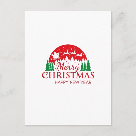 楽しいクリスマスと幸せな新年 シーズンポストカード (正面)