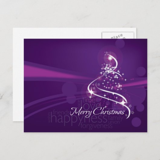 楽しいクリスマスと幸せな新年 シーズンポストカード (正面/裏面)