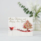 楽しいクリスマスと幸せな新年 シーズンポストカード (スタンド正面)