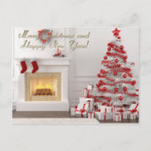 楽しいクリスマスと幸せな新年 シーズンポストカード (正面)