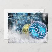 楽しいクリスマスと幸せな新年 シーズンポストカード (正面/裏面)