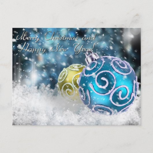 楽しいクリスマスと幸せな新年 シーズンポストカード (正面)