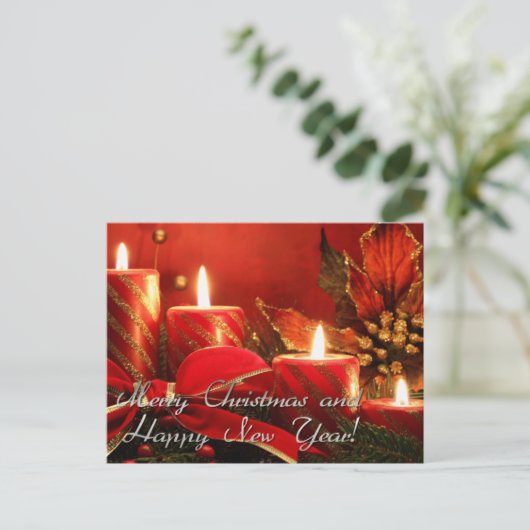 楽しいクリスマスと幸せな新年 シーズンポストカード (スタンド正面)