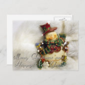 楽しいクリスマスと幸せな新年 シーズンポストカード (正面/裏面)