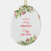 楽しいクリスマスと幸せな新年 セラミックオーナメント (右)