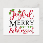 楽しいクリスマスと祝福のホリデー ポストカード (正面)