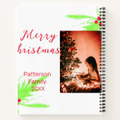 楽しいクリスマスに家族の名前を添えて喜びを ノートブック (裏面)