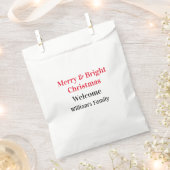楽しいクリスマスに家族の名前を添えて喜びを フェイバーバッグ (クリップ留めされた状態)