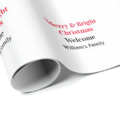 楽しいクリスマスに家族の名前を添えて喜びを ラッピングペーパー (ロールコーナー)