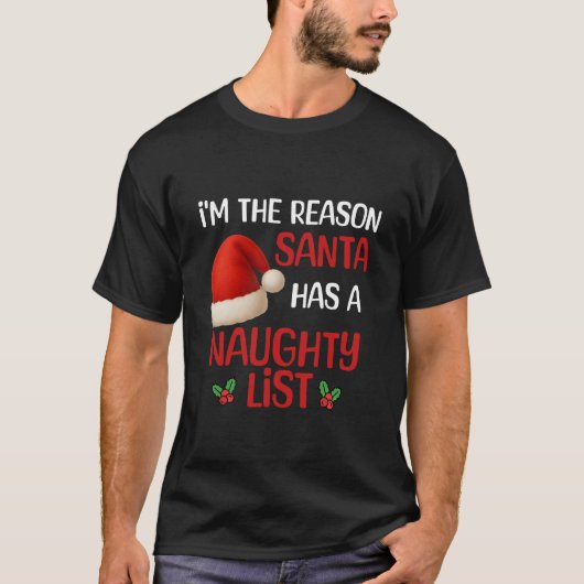 楽しいクリスマスのいたずらリストデザイン Tシャツ (正面)