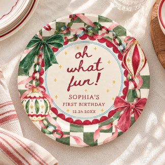 楽しいクリスマスのお誕生日 ペーパープレート