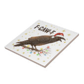 楽しいクリスマスのカラス F-CAW- F タイル (側面)