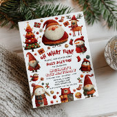 楽しいクリスマスのキッズバースデーパーティー 招待状