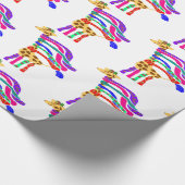 楽しいクリスマスのキリンの覆いの紙 ラッピングペーパー (角)