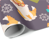 楽しいクリスマスのコーギーの犬|のプレゼント ラッピングペーパー (ロールコーナー)