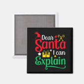 楽しいクリスマスのサンタへの手紙 おかしい冗談Tシャツ マグネット (正面/裏面)